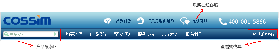 網站頂部功能區(qū)域